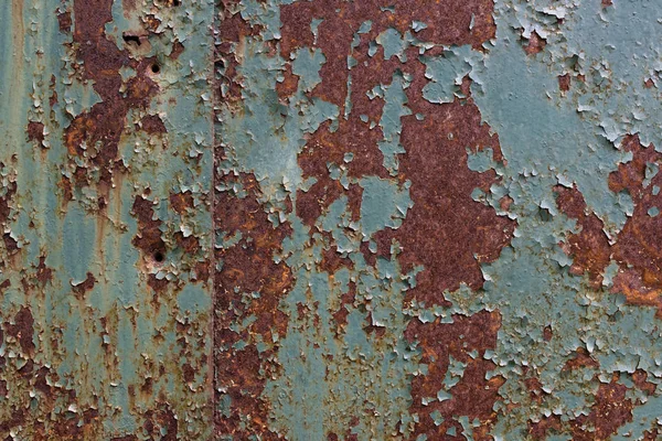 Hoja de metal oxidado viejo con pintura azul pelado — Foto de Stock