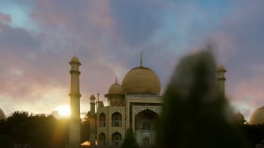 Güzel gün batımı karşı Taj Mahal kaydırma