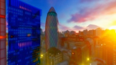 Londra şehir, 4k güzel 3d boyama