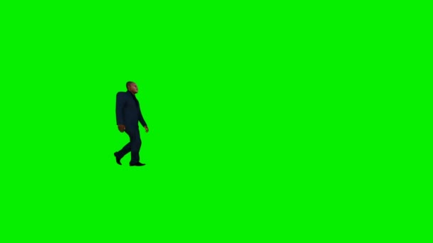 Uomo d'affari afro-americano che cammina, Luma Matte attaccato — Video Stock