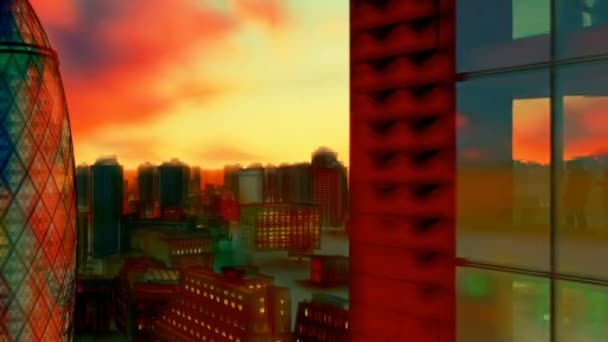 Wunderschöne 3D-Malerei der Stadt London, von oben — Stockvideo