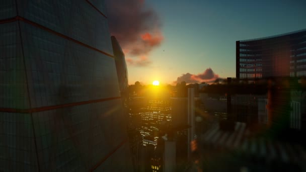 Londres vista contra o belo nascer do sol, 4K — Vídeo de Stock