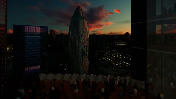 Гарний схід сонця над London city, 4 к — стокове відео