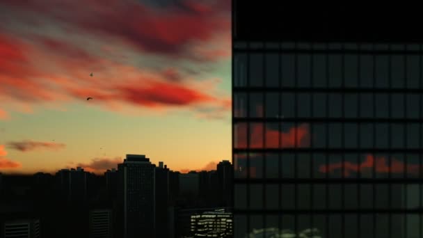 Stadt London, Luftaufnahme und schöner Sonnenaufgang — Stockvideo