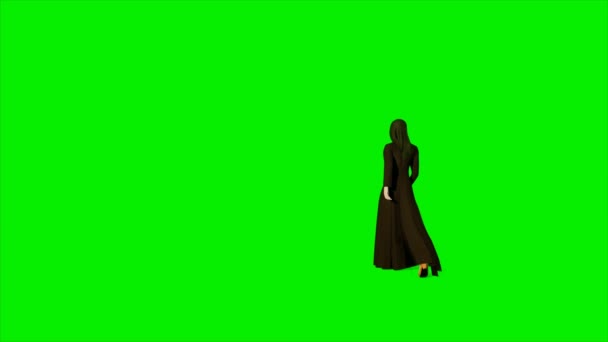 Arabská žena, která kráčí proti zelené obrazovce, 4k — Stock video