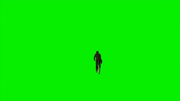 Businessman on a bicycle against green screen, Luma Matte attached, 4K — Stock Video