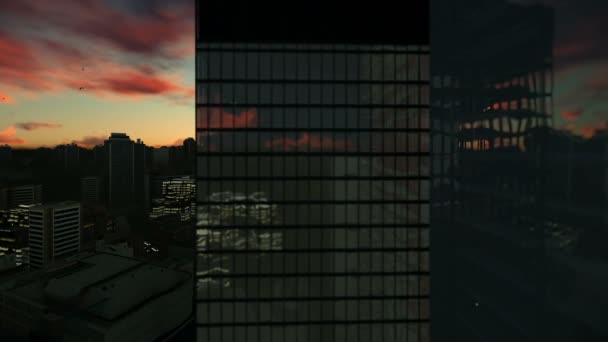 Вид сверху Лондона на фоне прекрасного восхода солнца, 4K — стоковое видео