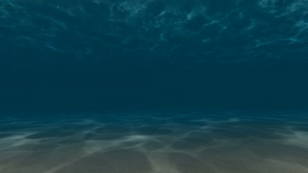 Mer d'eau profonde avec reflets solaires sur le fond, 4K — Video