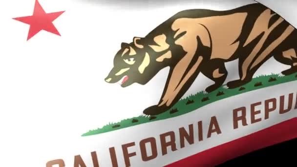 Bandera Del Estado California Ondeando — Vídeo de stock