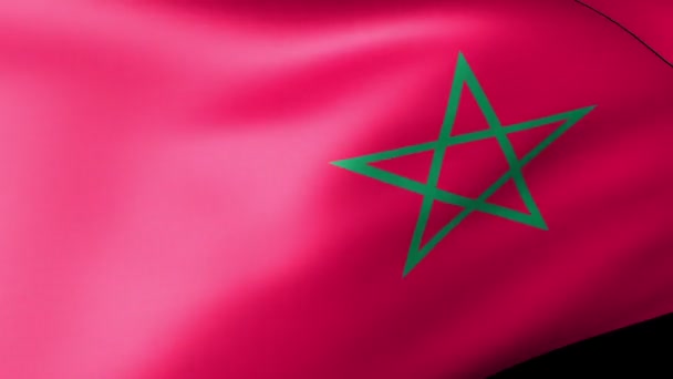 Σημαία Μαρόκου Κυματιστή Έμβλημα Χώρας — Αρχείο Βίντεο