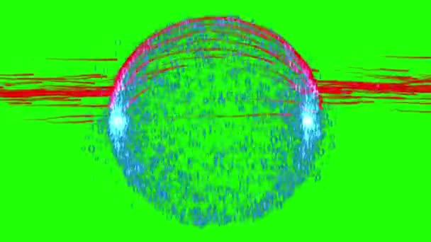 Virus Rojo Atacando Nube Datos Binarios Pantalla Verde Chromakey — Vídeo de stock