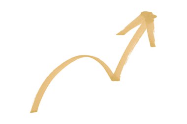 Açık kahverengi oklar beyaz arkaplanda izole edildi.