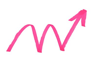 beyaz arkaplanda izole edilmiş pembe oklar