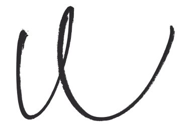 Siyah fırça beyaz arkaplanda izole edildi.