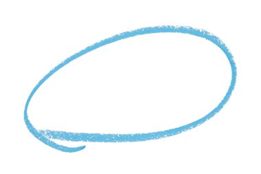 Açık mavi kalem vurgulama daire işareti beyaz arkaplanda izole