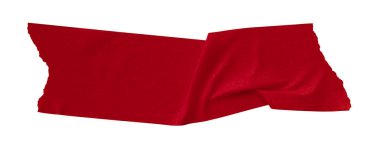 kırmızı buruşmuş yırtık bant beyaz arkaplanda izole.