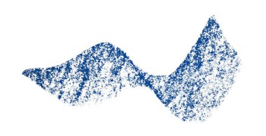 Beyaz zemin üzerinde mavi boya fırçası darbesi izole
