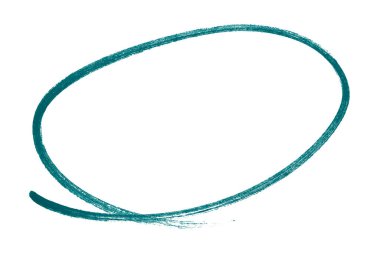 Beyaz arkaplanda izole edilmiş yeşil kalem işaretli daire