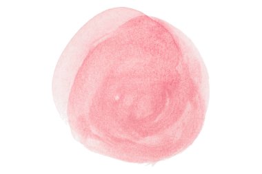 Beyaz arkaplanda izole edilmiş pembe suluboya çember deseni