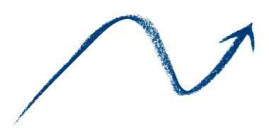 Beyaz arkaplanda mavi ok renkli kalem izole