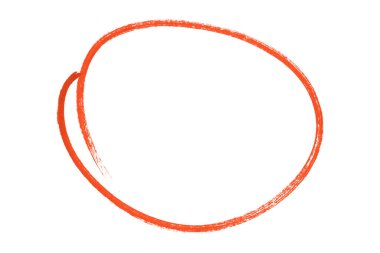 Beyaz arkaplanda izole edilmiş kırmızı kalem işaretli daire