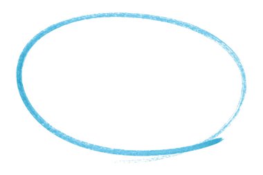 Açık mavi kalem vurgulama daire işareti beyaz arkaplanda izole