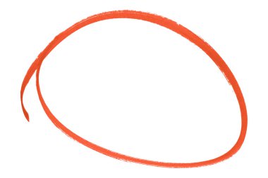 Beyaz arkaplanda izole edilmiş kırmızı kalem işaretli daire