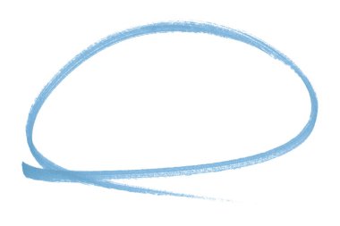 Açık mavi kalem vurgulama daire işareti beyaz arkaplanda izole