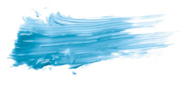 Açık mavi suluboya fırça beyaz arkaplanda izole