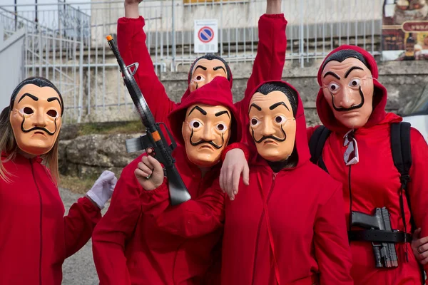 Março 2019 Montemarano Itália Tradicional Desfile Carnaval Montemarano Avellino Sul — Fotografia de Stock