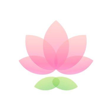 Basit ve zarif lotus simge. Yoga veya sağlık logosu için soyut Nilüfer çiçek şekil.