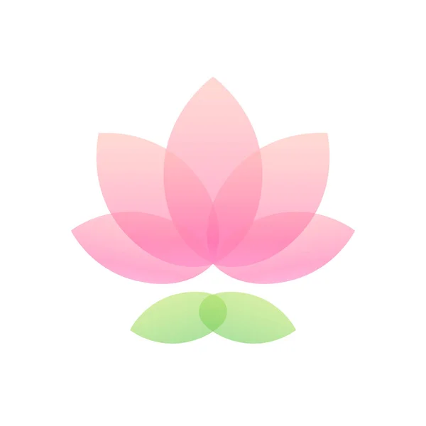 Egyszerű Elegáns Lotus Ikonra Absztrakt Tavirózsa Virág Alakú Jóga Wellness — Stock Vector