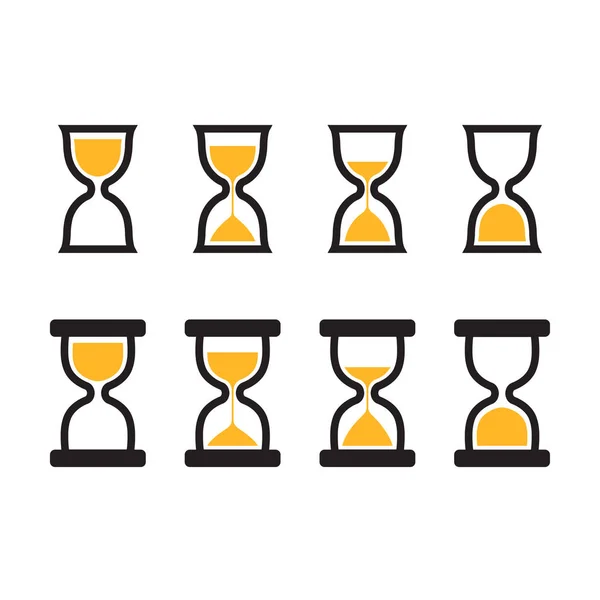 Hourglass Icon Set Two Styles Four Stages Sand Simple Minimal — Stock Vector