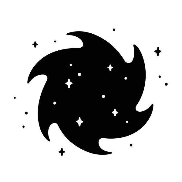 Vortex Black Hole Prosty Rysunek Rysunek Gwiazdami Symbol Przestrzeni Kosmicznej — Wektor stockowy