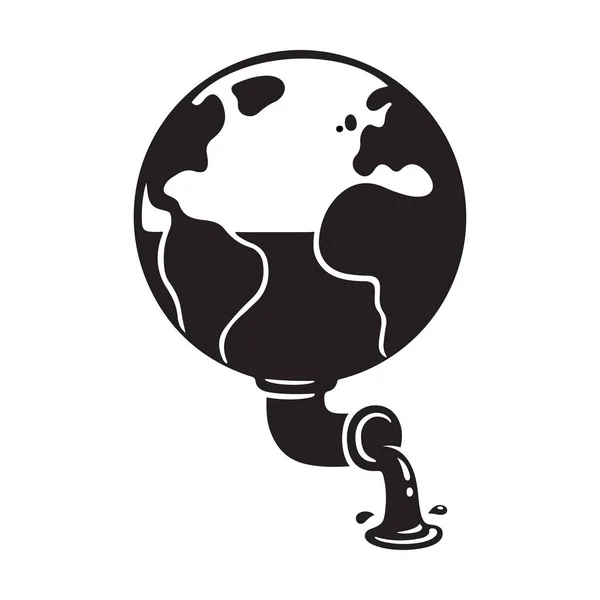 Planète Terre Extraction Pétrolière Illustration Concept Écologique Pétrole Les Combustibles — Image vectorielle