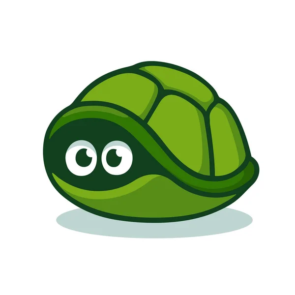 Cartoon Schildkröte Angst Aus Ihrem Panzer Kommen Niedliche Versteckte Schildkröte — Stockvektor