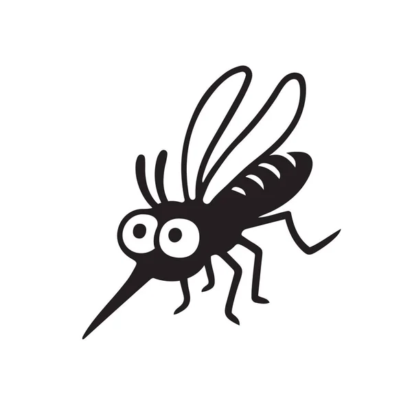 Çizgi Film Sivrisinek Basit Siyah Beyaz Çizim Zole Vektör Çizim — Stok Vektör