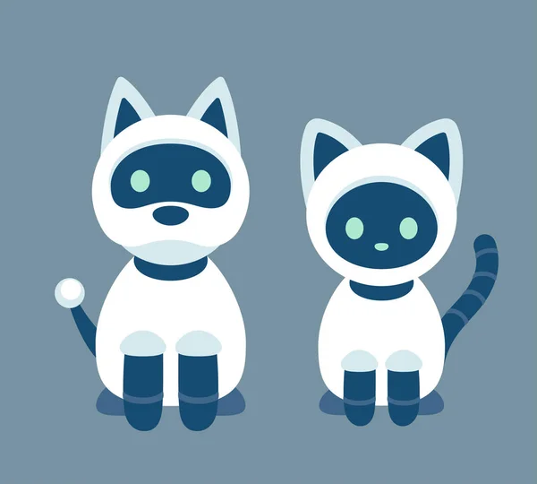 Kot Pies Robot Kreskówka Elektroniczne Zwierzęta Ilustracji Wektorowych Stylu Modern — Wektor stockowy