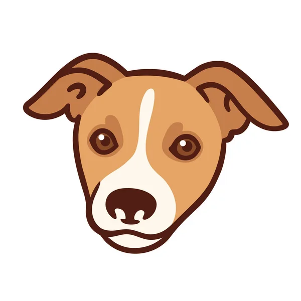 Cartoon Dog Portrait Cute Stylized Puppy Head Vector Illustration — 스톡 벡터