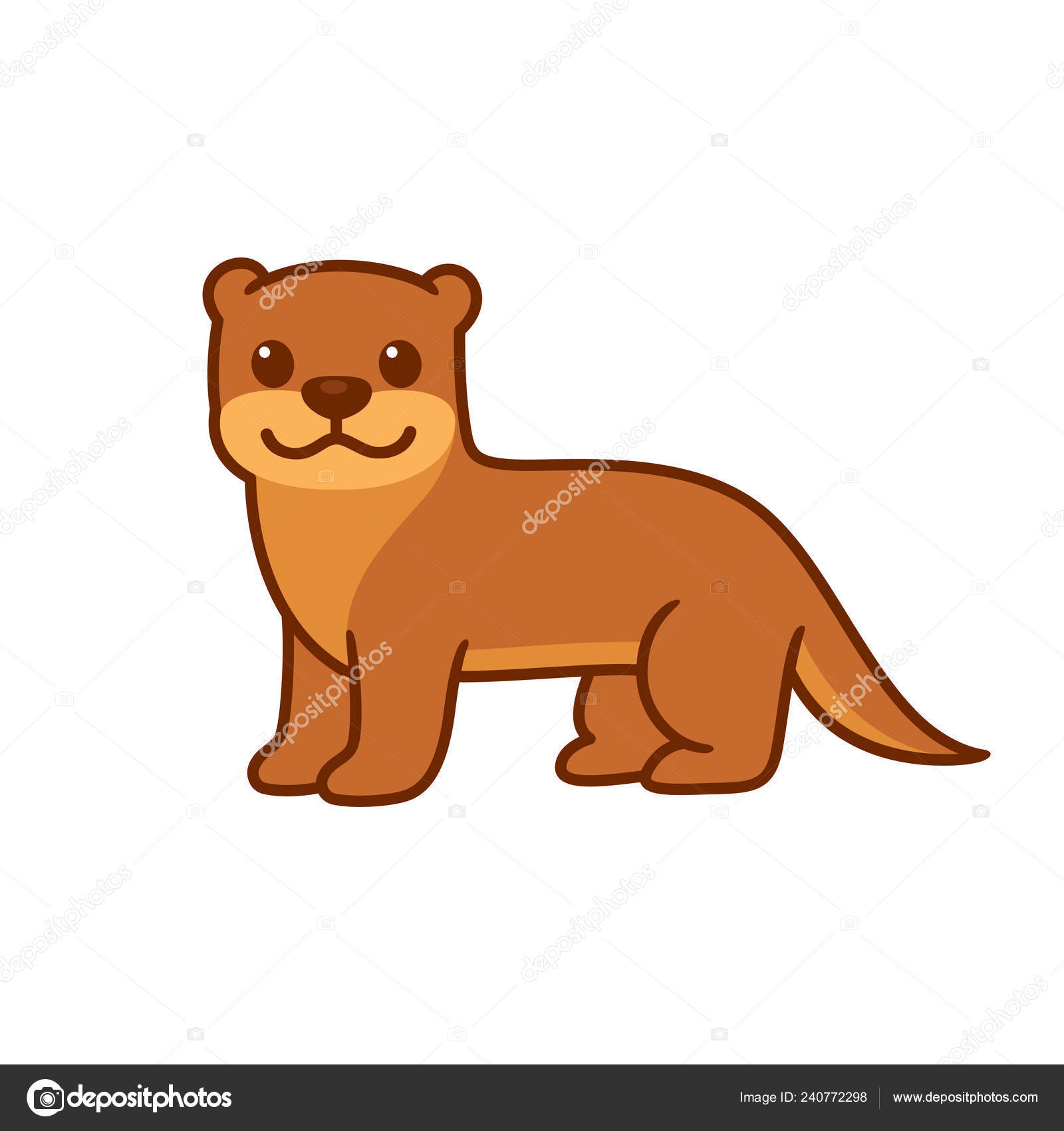 Cute Cartoon Otter Drawing Funny Animal Character Vector Illustration Stock  Vector Image by ©Sudowoodo #240772298
