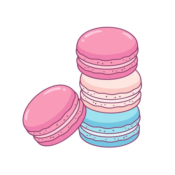 Macaron galletas dibujo — Vector de stock