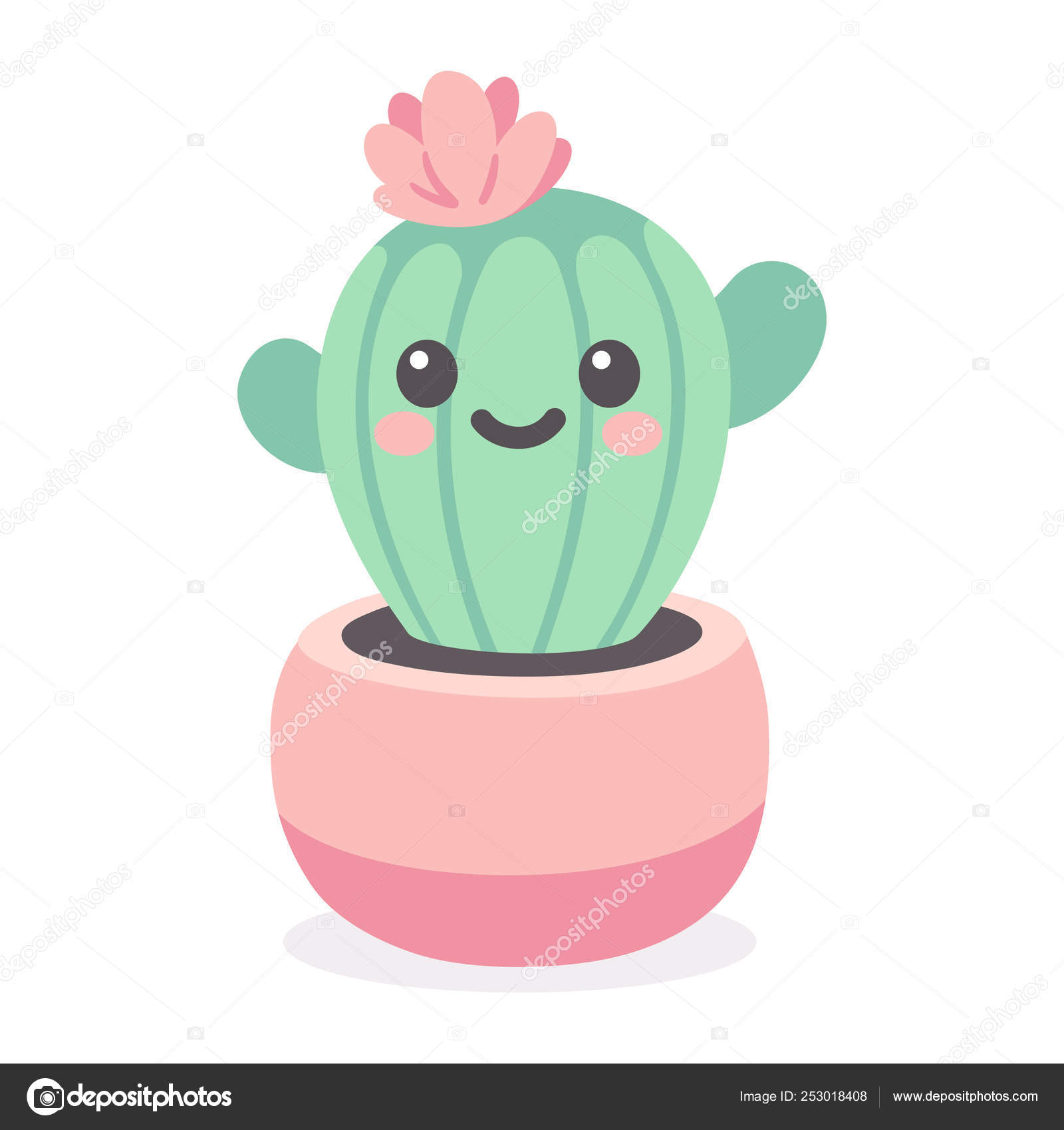 Ilustração de planta de oito cactos, Desenho Cactaceae Planta