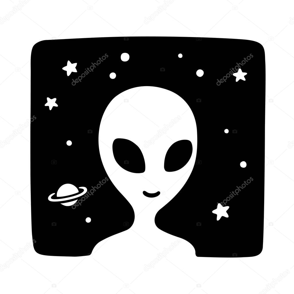 Cartoon alien drawing