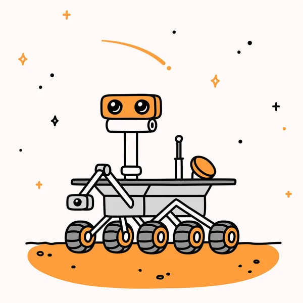 Cartoon Mars rover — Vector de stock