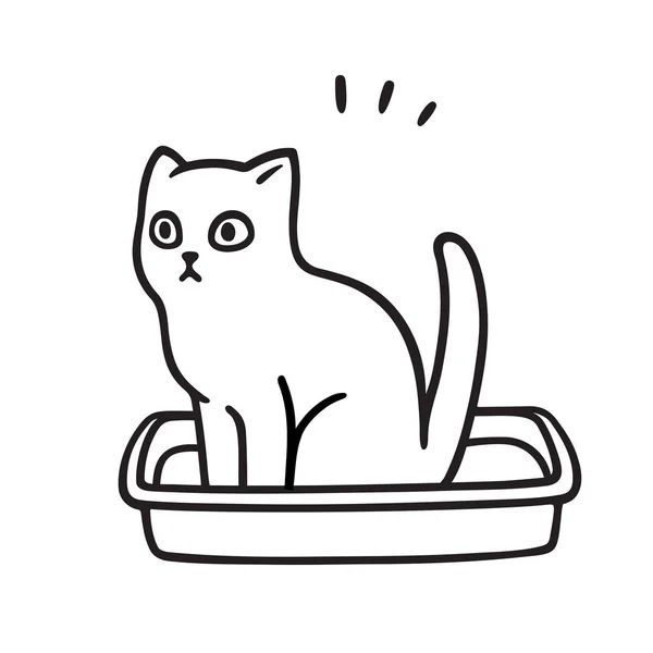 Kreskówka kot pooping — Wektor stockowy
