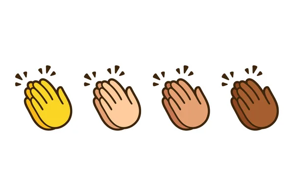 Applaudissements mains emoji ensemble — Image vectorielle