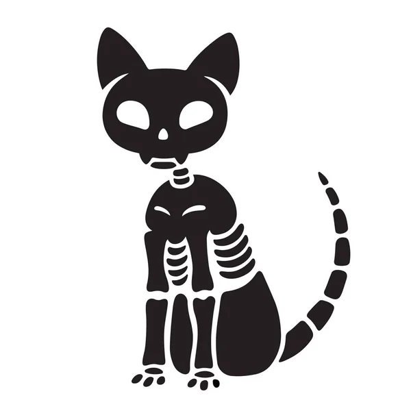 Kot Halloween szkielet — Wektor stockowy