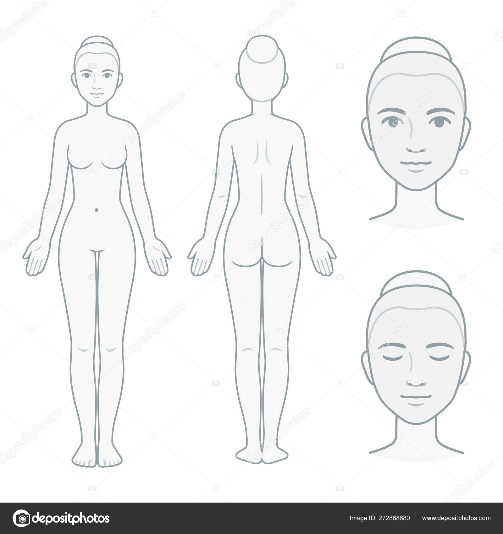 Female body and face chart Stock Vector by ©Sudowoodo 272868680