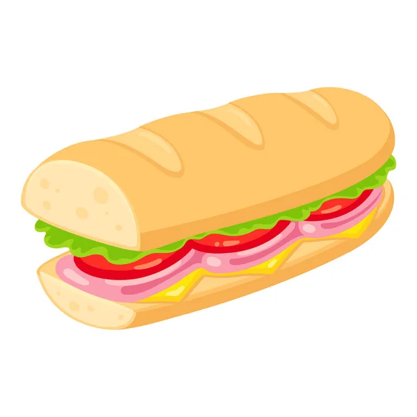 Sub sándwich ilustración — Vector de stock