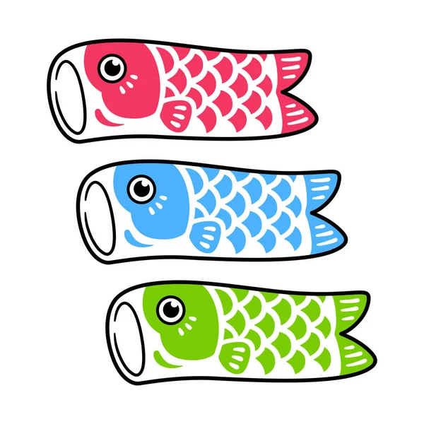 鯉のぼり魚旗 — ストックベクタ
